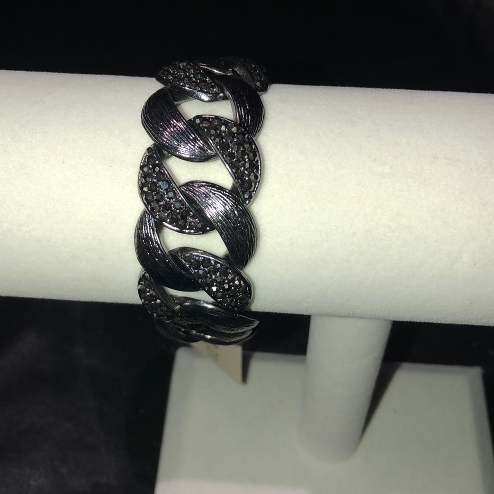Magnetic clasp dark grey bracelet